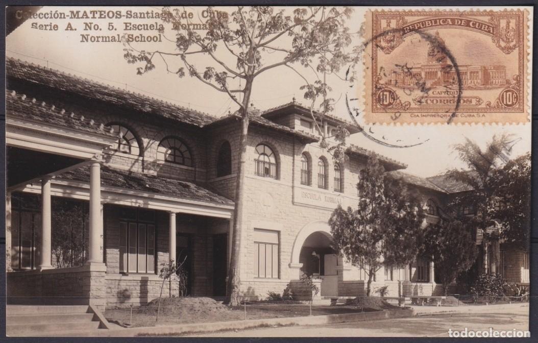 Cartoline: POS-1882 CUBA POSTCARD 1929 10c CAPITOL USE SANTIAGO DE CUBA. ESCUELA NORMAL.