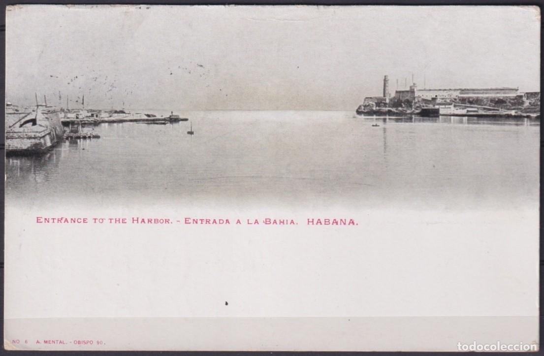 Cartoline: POS-1890 CUBA POSTCARD CIRCA 1902 ENTRANCE OF HAVANA HARBOR TO USA US.
