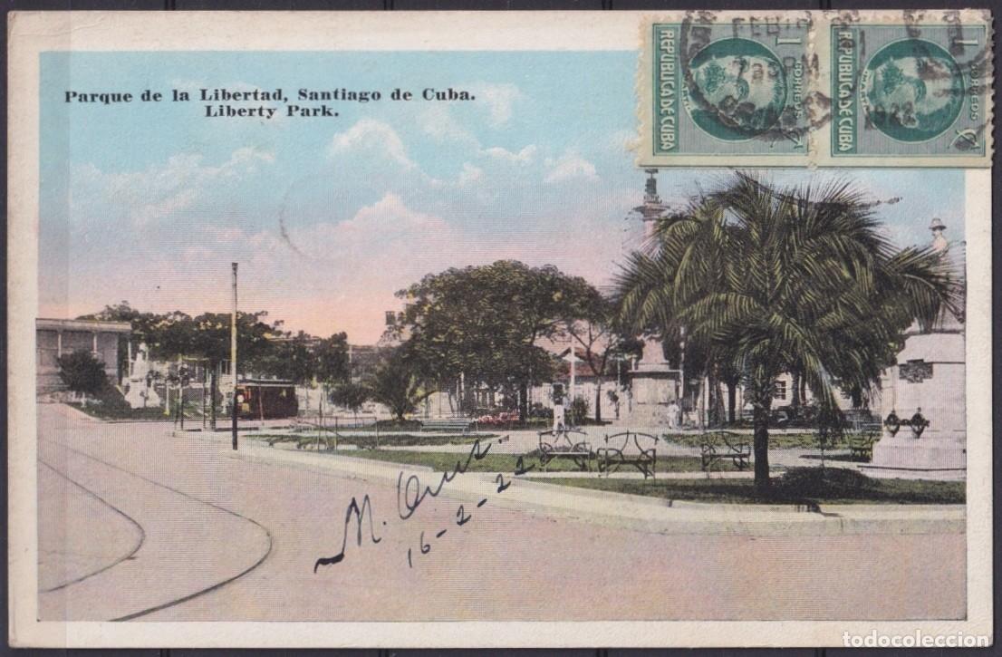 Cartoline: POS-1896 CUBA POSTCARD 1922 1C FROM BOOKLED STIAGO DE CUBA LIBERTY PARK - USA US.