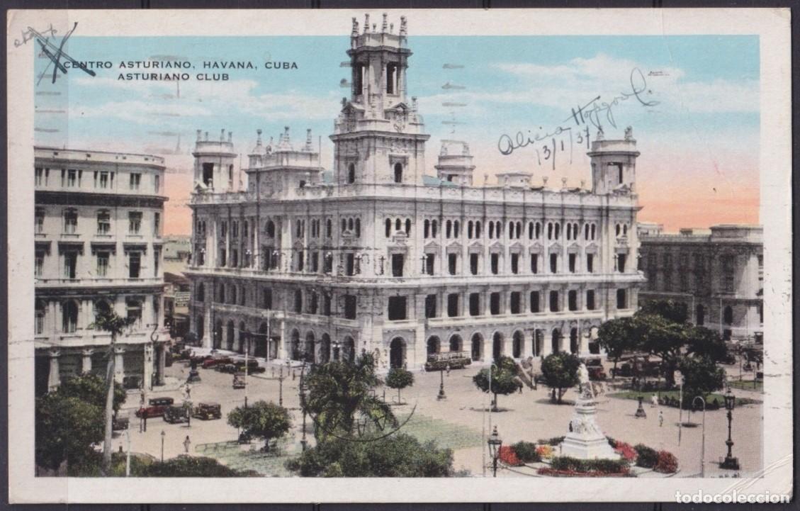 Postales: POS-1931 CUBA POSTCARD 1937 HAVANA CENTRO ASTURIANO TO ARGENTINA.