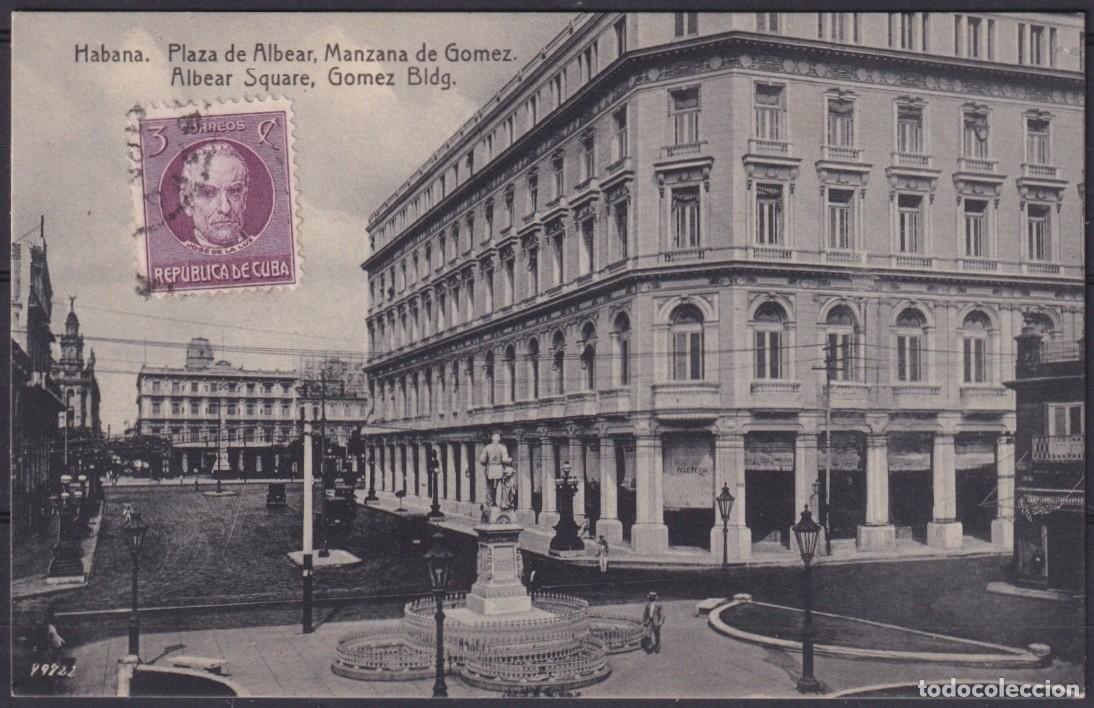 Postales: POS-1930 CUBA POSTCARD CIRCA 1920 HAVANA ALBEAR SQUARE TO ARGENTINA.