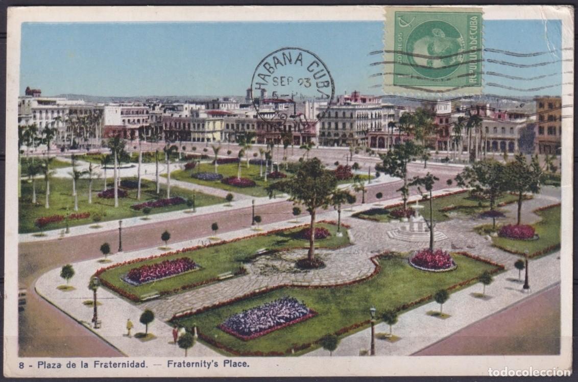 Postales: POS-1936 CUBA POSTCARD 1930 HAVANA FRATERNITY SQUARE TO ARGENTINA.