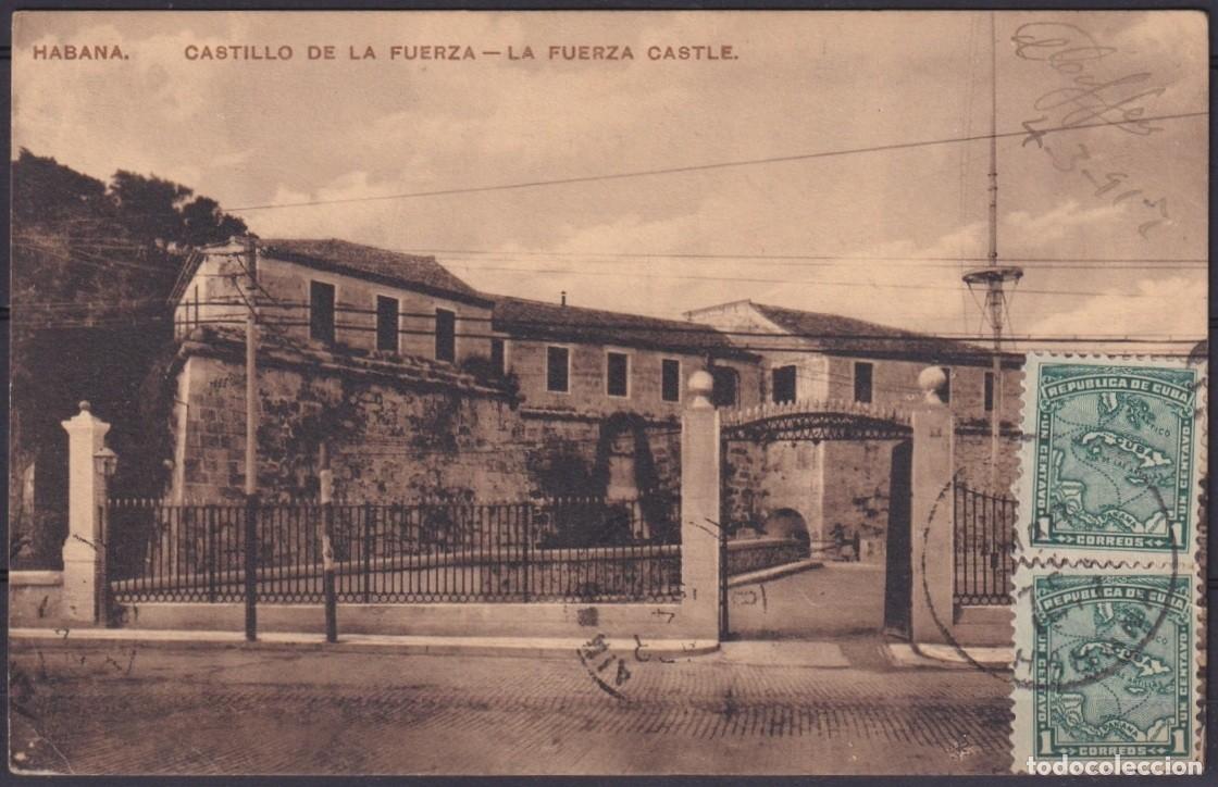 Postales: POS-1942 CUBA POSTCARD 1917 1c MAPITAS HAVANA LA FUERZA CASTLE FORTRESS TO ARGENTINA.