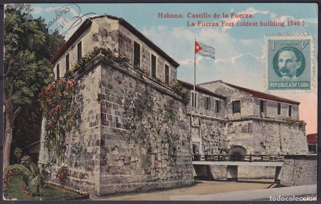 Postales: POS-1950 CUBA POSTCARD 1919 HAVANA LA FUERZA CASTLE FORTRESS TO ARGENTINA.