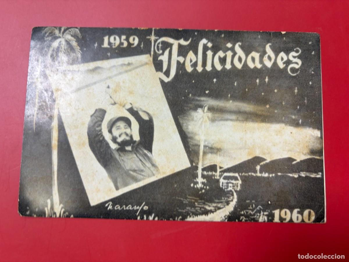 Postales: POSTAL POSTAL - FELICITACI&Oacute;N FIN DE A&Ntilde;O DE 1959-1960 - FIDEL CASTRO - CUBA