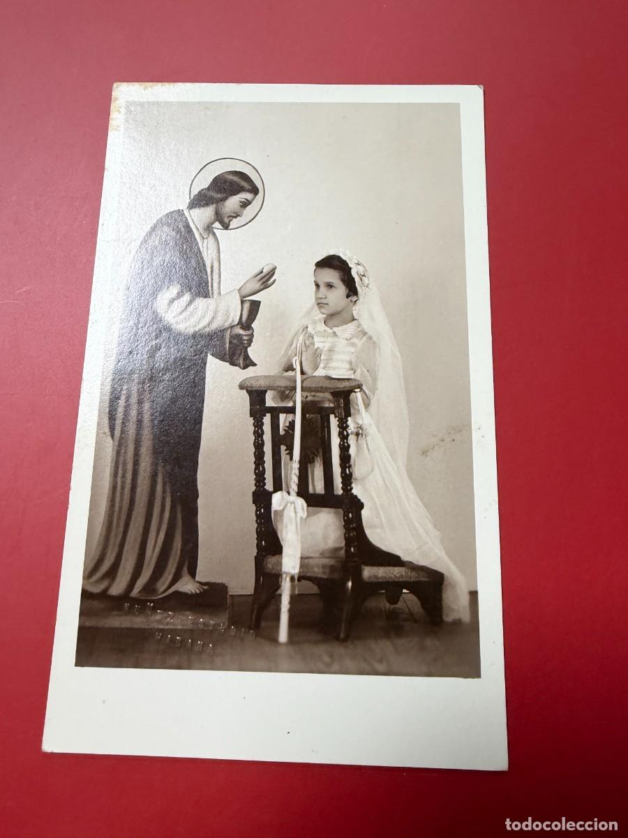Postales: POSTAL FOTOGR&Aacute;FICA - CUBA 1940: PRIMERA COMUNI&Oacute;N DEDICADA - FOTOGRAF&Iacute;A ESTUDIO LA HABANA