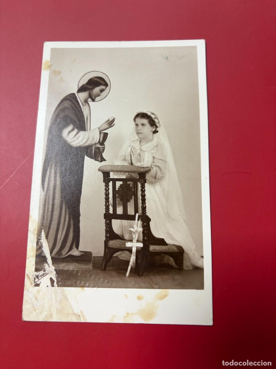 Postales: POSTAL FOTOGR&Aacute;FICA - CUBA 1940: PRIMERA COMUNI&Oacute;N DEDICADA - FOTOGRAF&Iacute;A ESTUDIO LA HABANA
