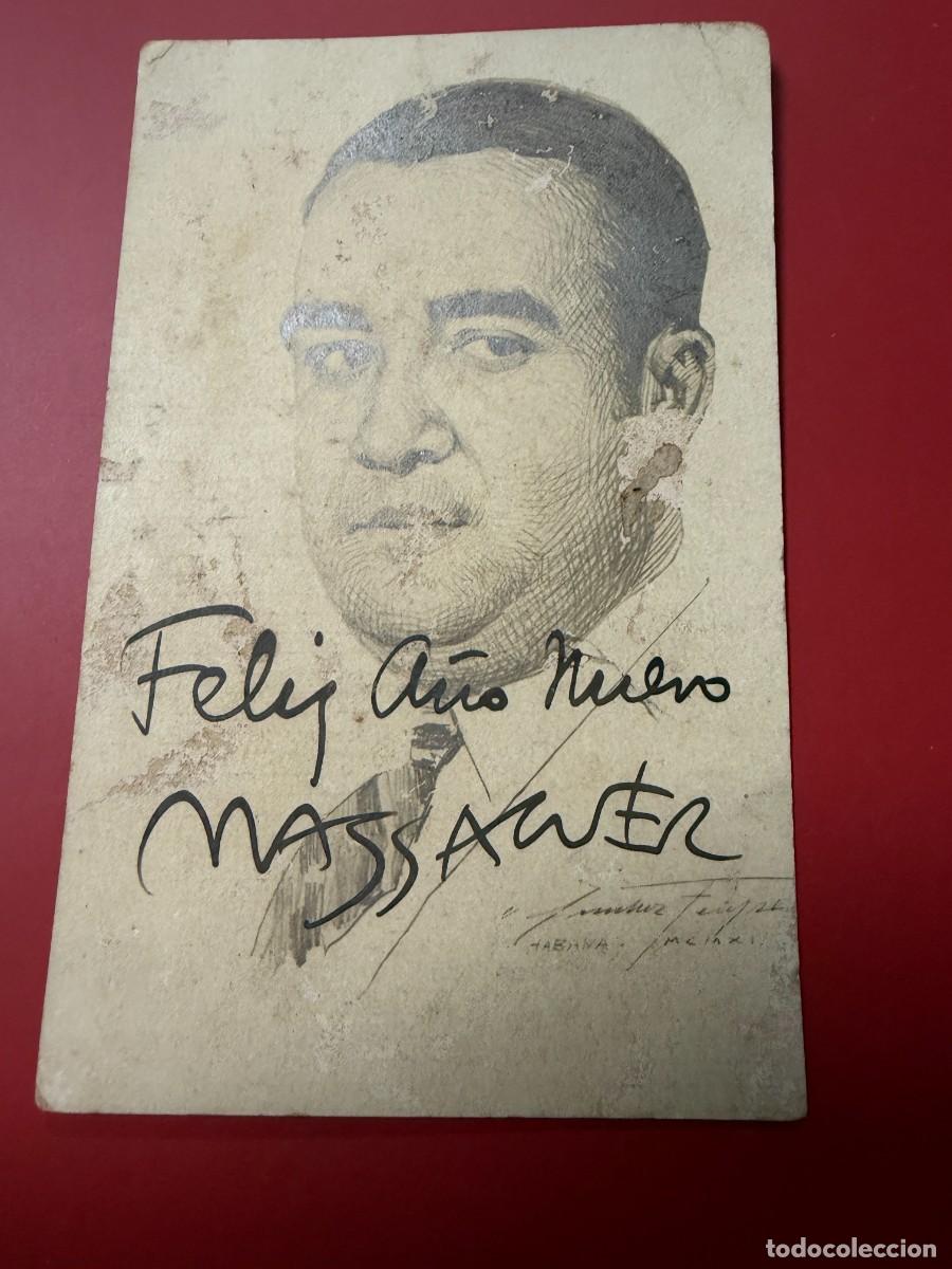 Postales: POSTAL DE FELICITACI&Oacute;N DE A&Ntilde;O NUEVO RETRATO DE CONRADO WALTER MASSAGUER - CUBA