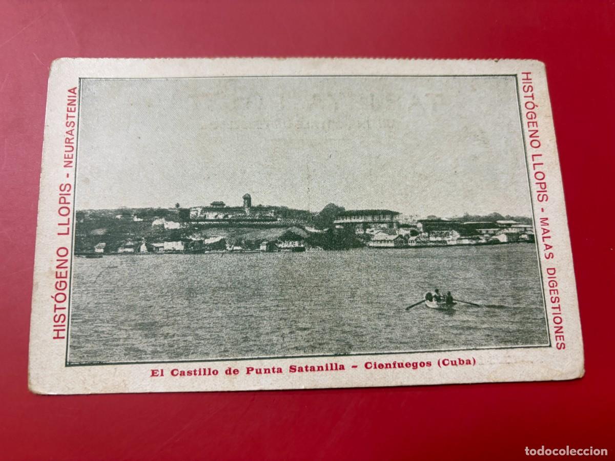 Postales: TARJETA POSTAL - CUBA - CIENFUEGOS - CASTILLO DE PUNTA SATANILLA - PUBLICIDAD HIST&Oacute;GENO LLOPIS
