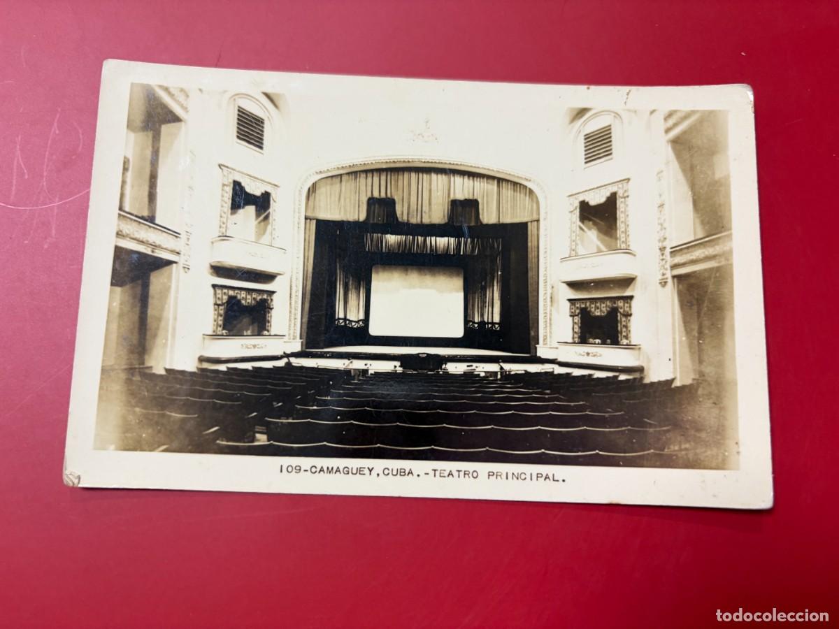 Postales: TARJETA POSTAL FOTOGR&Aacute;FICA CUBA - CAMAG&Uuml;EY - TEATRO PRINCIPAL - VISTA INTERIOR SALA Y ESCENARIO -109