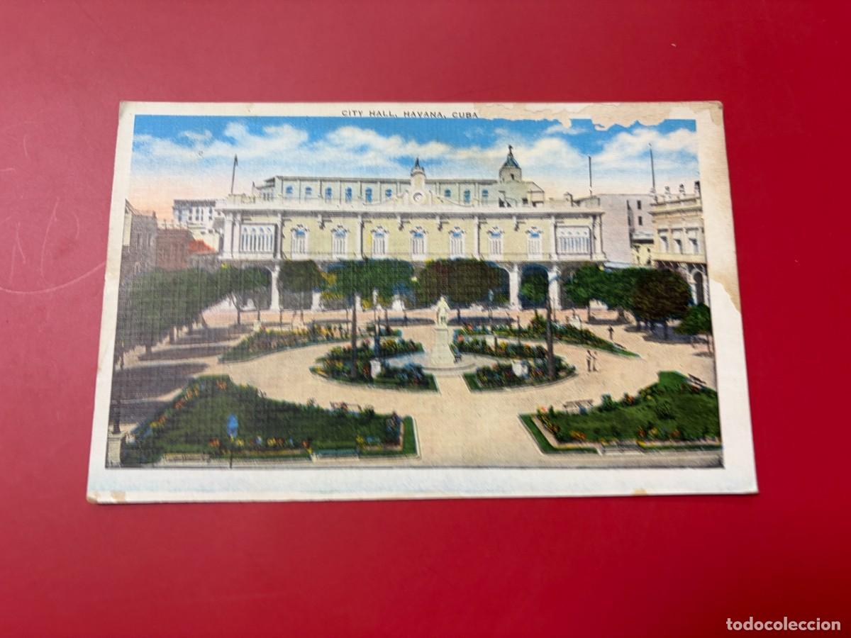 Postales: TARJETA POSTAL - CUBA - LA HABANA - AYUNTAMIENTO CITY HALL - PLAZA Y JARDINES - COLOREADA - N&ordm; 22134