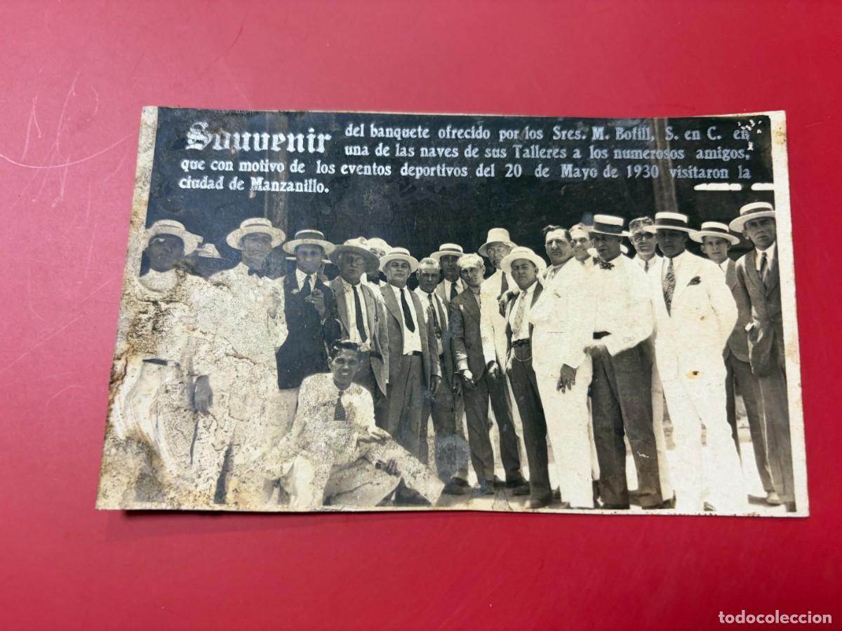 Postales: TARJETA POSTAL FOTOGR&Aacute;FICA - CUBA -MANZANILLO -BANQUETE TALLERES M. BOFILL - EVENTOS DEPORTIVOS 1930