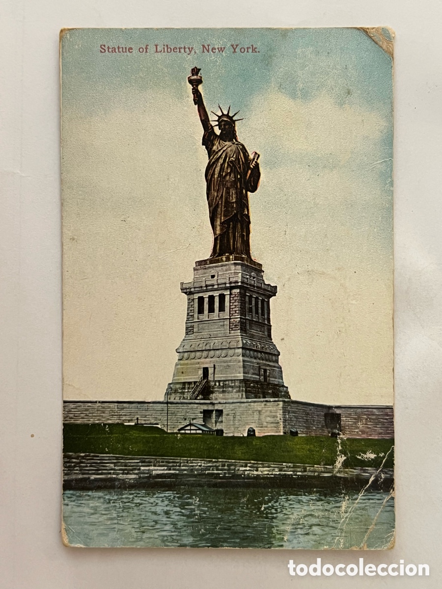 Postales: STATUE OF LIBERTY. NEW YORK.. Postal circulada a Barcelona desde La Habana (a.1911) circulada