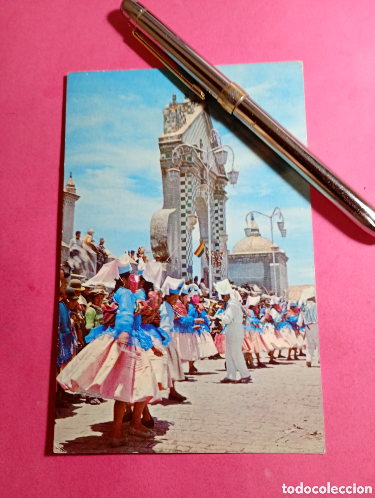Postales: BOLIVIA ''BAILE TIPICO DE KULAHUA'' color circlada