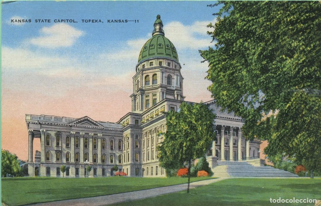 Postales: N&ordm; 11-Kansas State Capitol. TOPEKA. KANSAS. EE.UU. Sin circular. ED. NATURAL COLOR POSTCARD