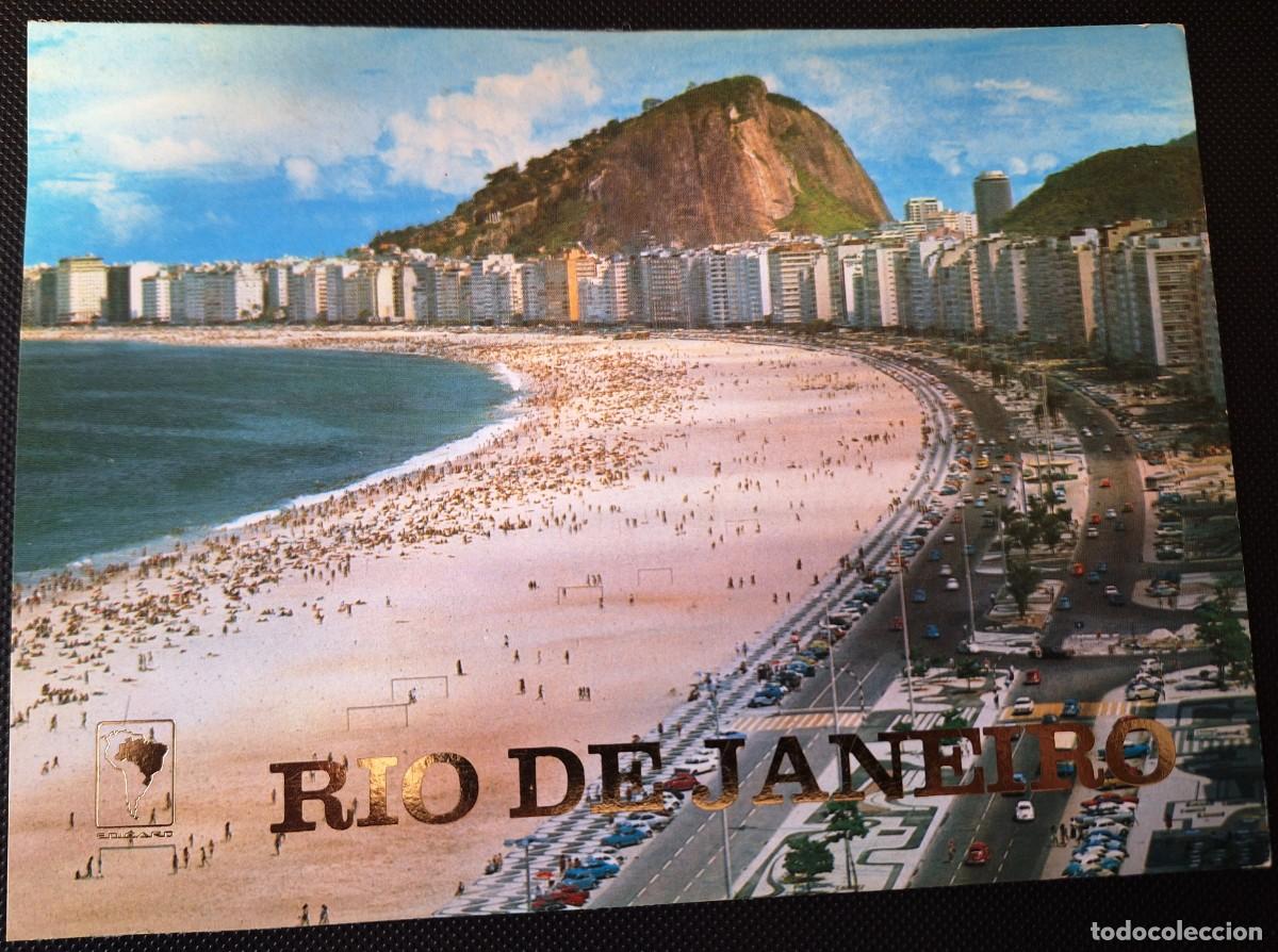 Postales: LAMINA POSTAL GRANDE (21 X 15) EN COLOR DE RIO DE JANEIR0 - PLAYA COPACABANA - NUEVA