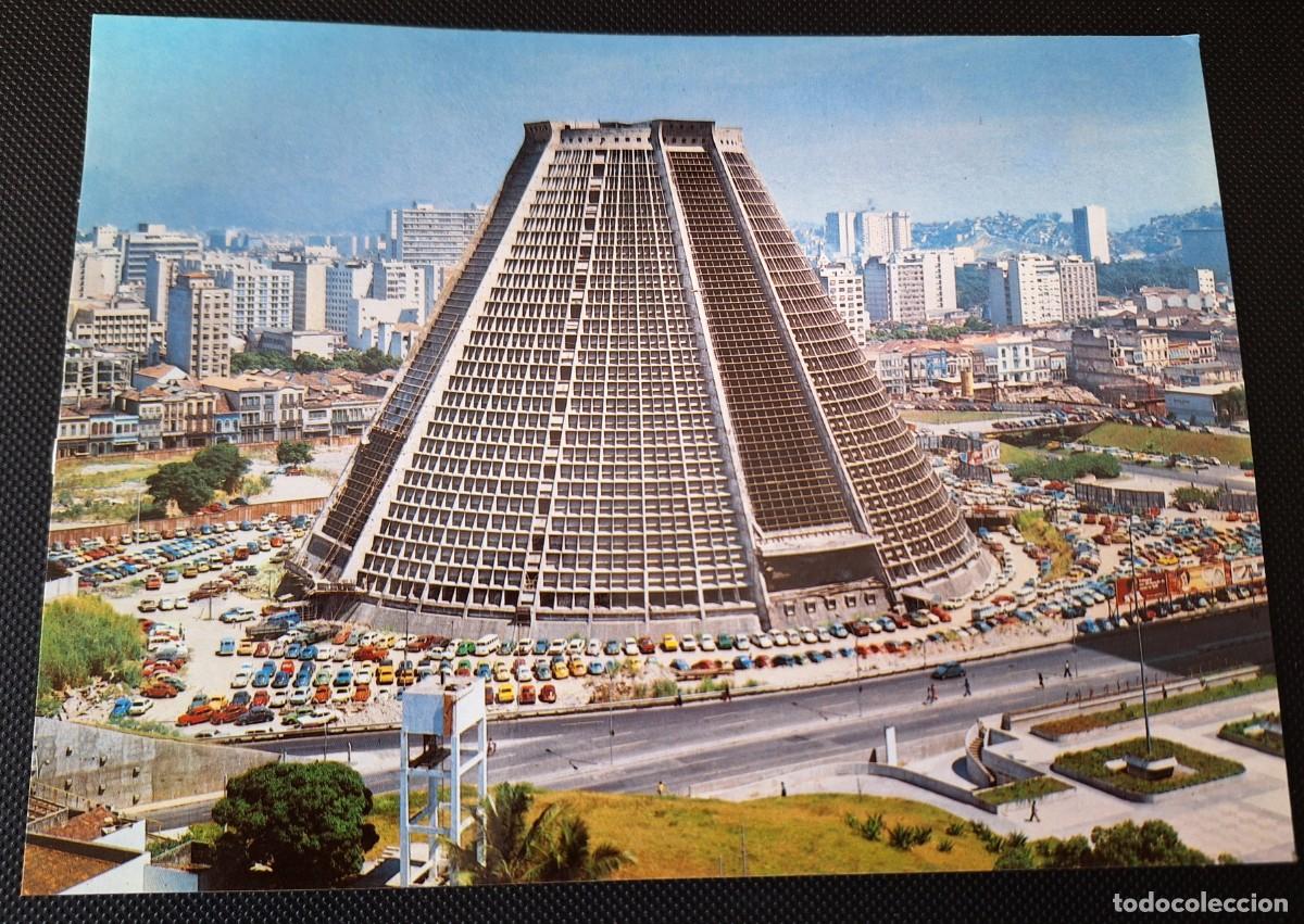 Postales: LAMINA POSTAL GRANDE (21 X 15) EN COLOR DE RIO DE JANEIR0 - NUEVA CATEDRAL METROPOLITANA - NUEVA