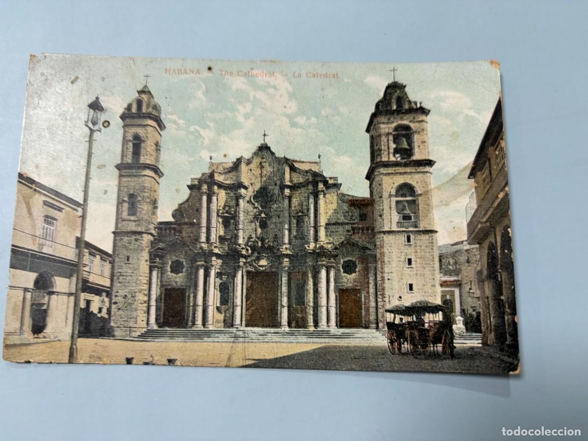 Postales: TARJETA POSTAL. CUBA. LA HABANA. CATEDRAL DE SAN CRIST&Oacute;BAL. VISTA DE LA PLAZA. ANTIGUA.
