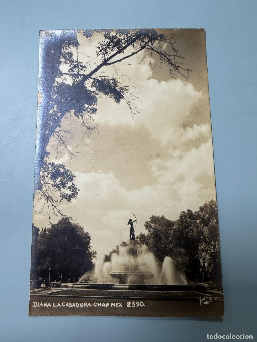 Postales: TARJETA POSTAL FOTOGR&Aacute;FICA. M&Eacute;XICO. CHAPULTEPEC. FUENTE DE DIANA LA CAZADORA. N&ordm; 2390.