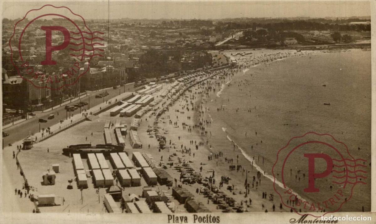 Postkarten: URUGUAY. MONTEVIDEO. PLAYA POCITOS. RPPC FOTOGRAFICA
