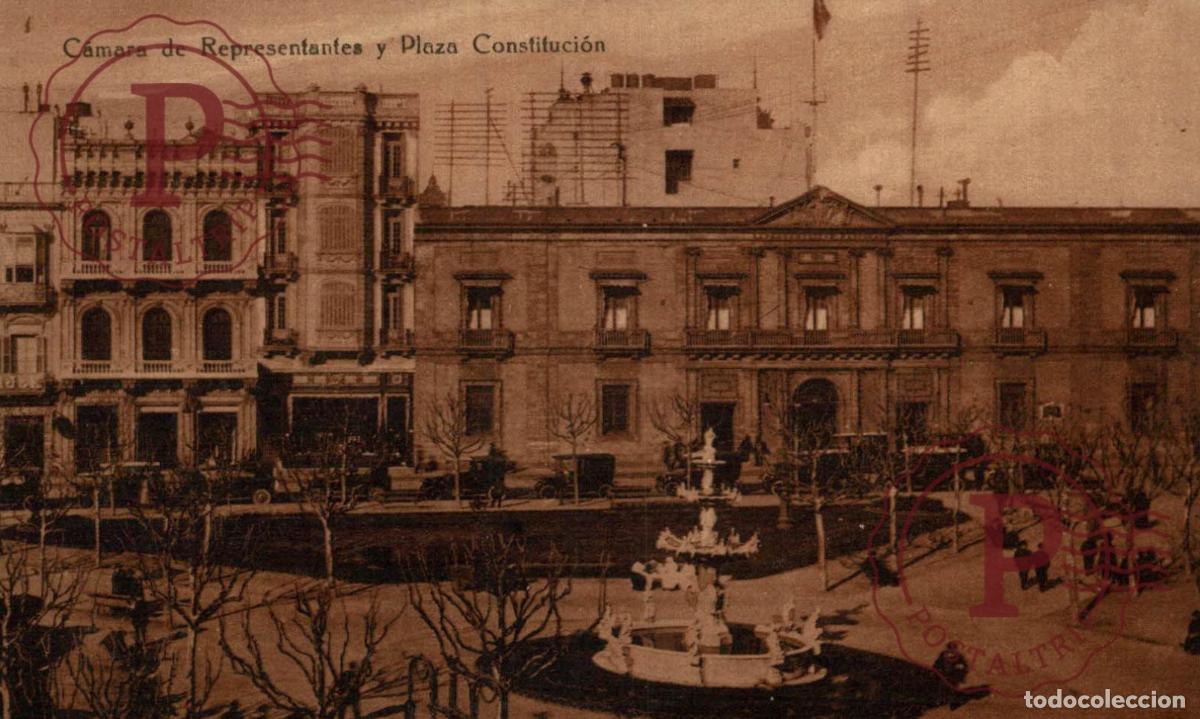Postales: URUGUAY. MONTEVIDEO. CAMARA DE REPRESENTANTES Y PLAZA CONSTITUCION