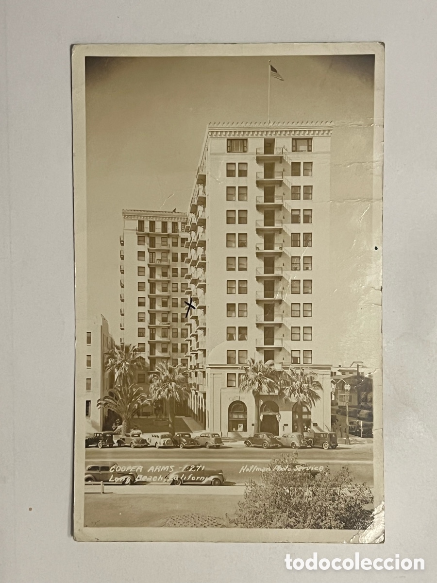 Postales: LONG BEACHE (California) Postal hist&oacute;rico edificio Cooper Arms Apartments (h.1950?) circulada