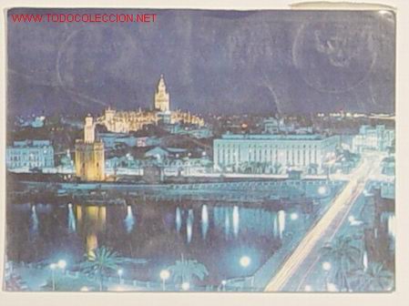 Postales: SEVILLA NOCTURNA . Circulada a&ntilde;o 88 . - Foto 1