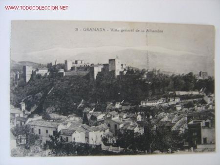 Postales: GRANADA VISTA GENERAL DE LA ALHAMBRA - Foto 1
