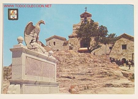 Postales: 19 - ANDUJAR - JAEN - FACHADA OESTE SANTUARIO . EN PRIMER TERMINO - HITO CONMEMORATIVO DE LA EPOPEYA