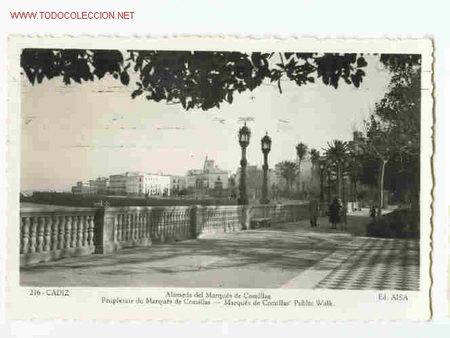 Postales: C&Aacute;DIZ - ALAMEDA DEL MARQU&Eacute;S DE COMILLAS - Foto 1