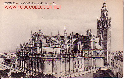 Cartoline: TARJETA POSTAL DE S&Eacute;VILLE.-LA CATH&Eacute;DRALE ET LA GIRALDA-.