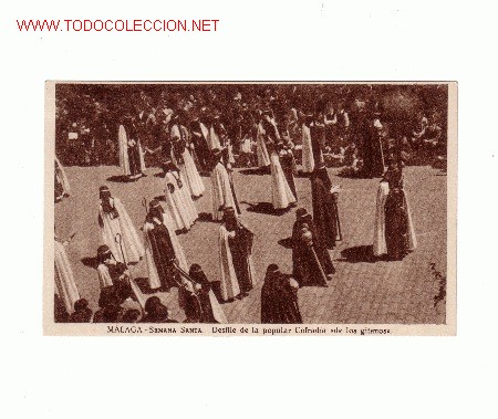 Postales: -59229 POSTAL SEMANA SANTA DE MALAGA, COFRADIA DE LOS GITANOS, PUBLICIDAD FABRICA DE VELAS !!