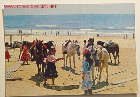 Postales: ANTIGUA POSTAL-PLAYA DE MATALASCA&Ntilde;A-HUELVA.ESCRITA,A&Ntilde;O 1969.