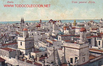 Postcards: TARJETA POSTAL ANTIGUA DE CADIZ.- VISTA GENERAL NORTE.