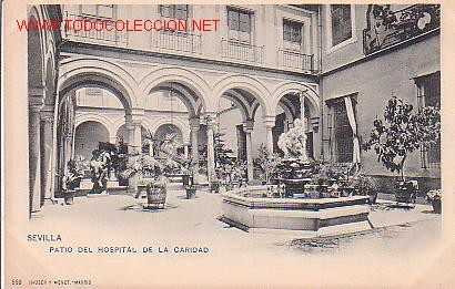 Postales: TARJETA POSTAL ANTIGUA DE SEVILLA, PATIODEL HOSPITAL DE LA CARIDAD.