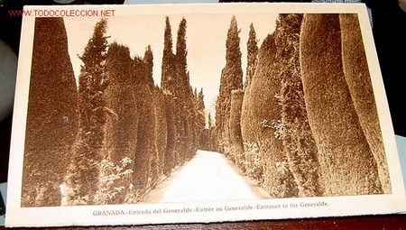 Postales: ANTIGUA  POSTAL DE GRANADA - ENTRADA AL GENERALIFE - Foto 1