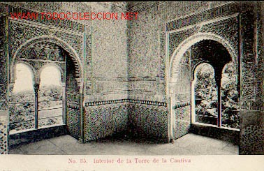 Postales: GRANADA - Alhambra -  Interior de la Torre de Cautiva - Foto 1