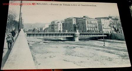 Postales: ANTIGUA POSTAL DE MALAGA - PUENTE DE TETUAN SOBRE EL GUADALMEDINA