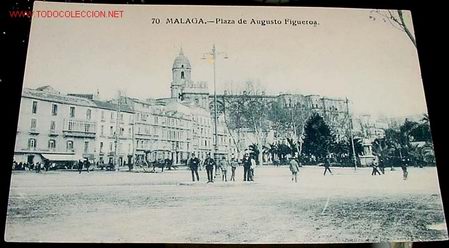 Postales: ANTIGUA POSTAL DE MALAGA - PLAZA DE AUGUSTO FIGUEROA
