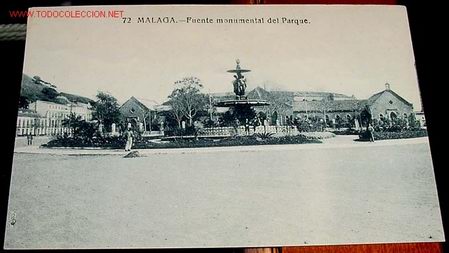 Postales: ANTIGUA POSTAL DE MALAGA - FUENTE MONUMENTAL DEL PARQUE