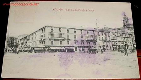 Postales: ANTIGUA POSTAL DE MALAGA - CORTINA DEL MUELLE Y PARQUE