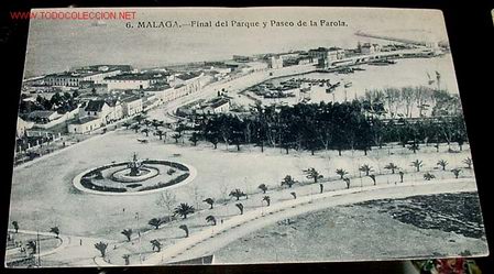 Postales: ANTIGUA POSTAL DE MALAGA - FINAL DEL PARQUE Y PASEO DE LA FAROLA