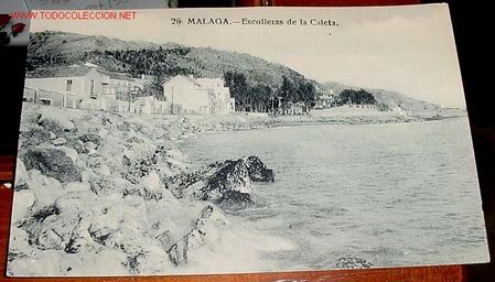 Postales: ANTIGUA POSTAL DE MALAGA - ESCOLLERAS DE LA CALETA