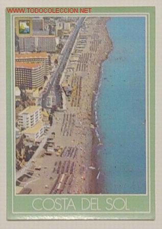 Postales: 25-TORREMOLINOS-COSTA DEL SOL-PASEO MARITIMO.VISTA AEREA.No circulada.