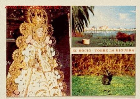Postales: MATALASCA&Ntilde;A-ALMONTE-HUELVA-NTRA. SRA. DEL ROCIO,PARQUE NACIONAL DE DO&Ntilde;ANA.Circulada.