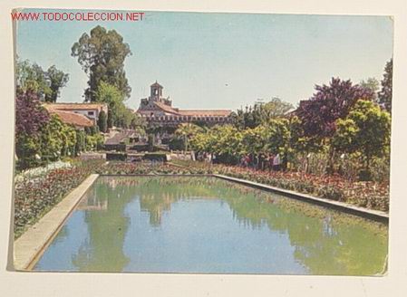 Postales: 45 - CORDOBA . ALCAZAR DE LOS REYES CRISTIANOS - ESTANQUE Y JARDINES . Circulada a&ntilde;o 64 .