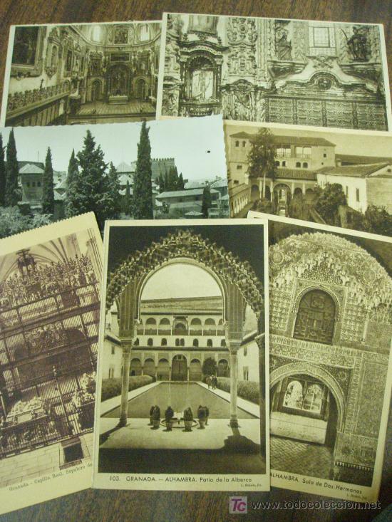 Postales: LOTE DE 7 POSTALES DE GRANADA - Foto 1