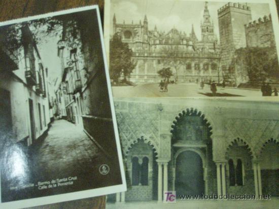 Postales: LOTE DE 3 POSTALES DE SEVILLA - Foto 1