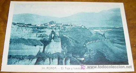 Cartoline: ANTIGUA POSTAL DE RONDA (MALAGA). EL TAJO Y FONDO DEL MISMO - SIN CIRCULAR -