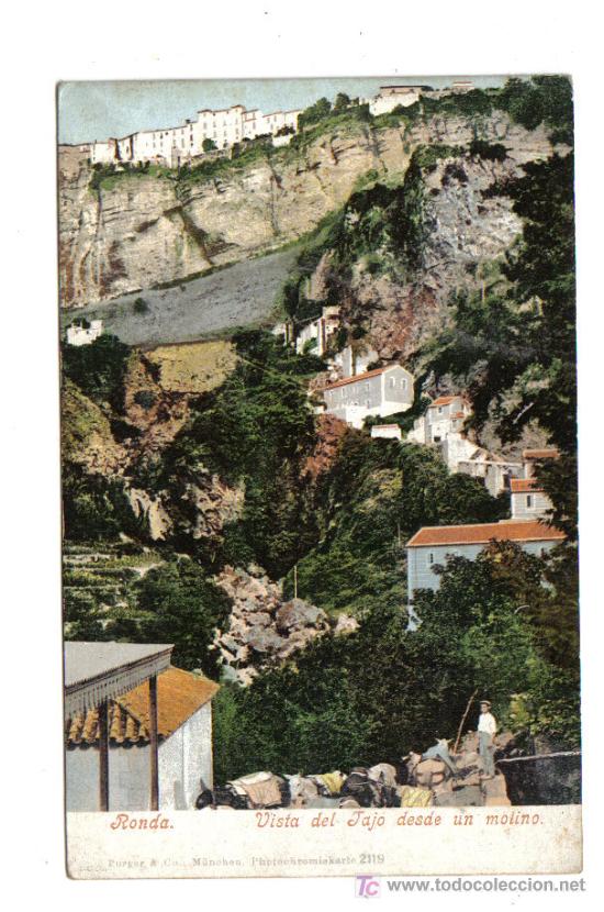 Postales: Ronda - Vista del Tajo desde un molino